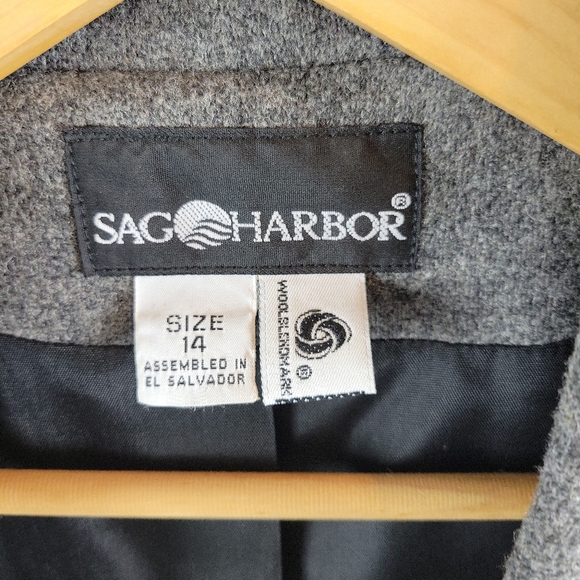 Sag Harbor Womens Gray One Button Wool Blend Blazer Jacket - Picture 6 of 8